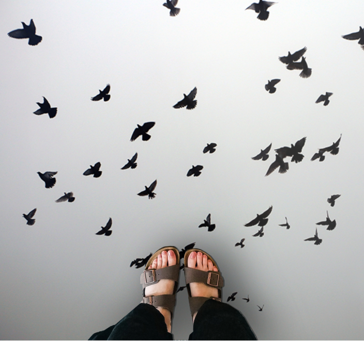 壁画 モアチルドレン 飛ぶ鳥のパターン - TENSTICKERS