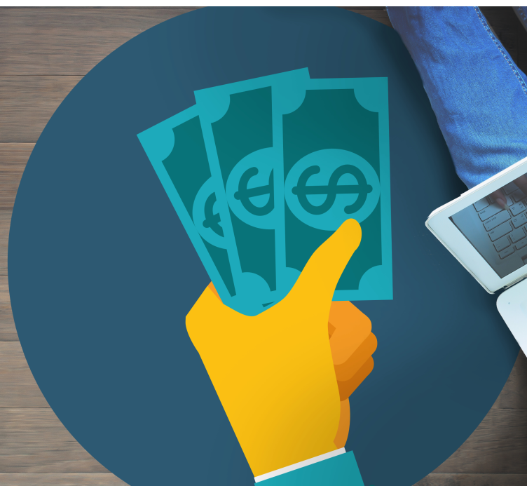 壁画 モアチルドレン 現金を持つ手 - TENSTICKERS