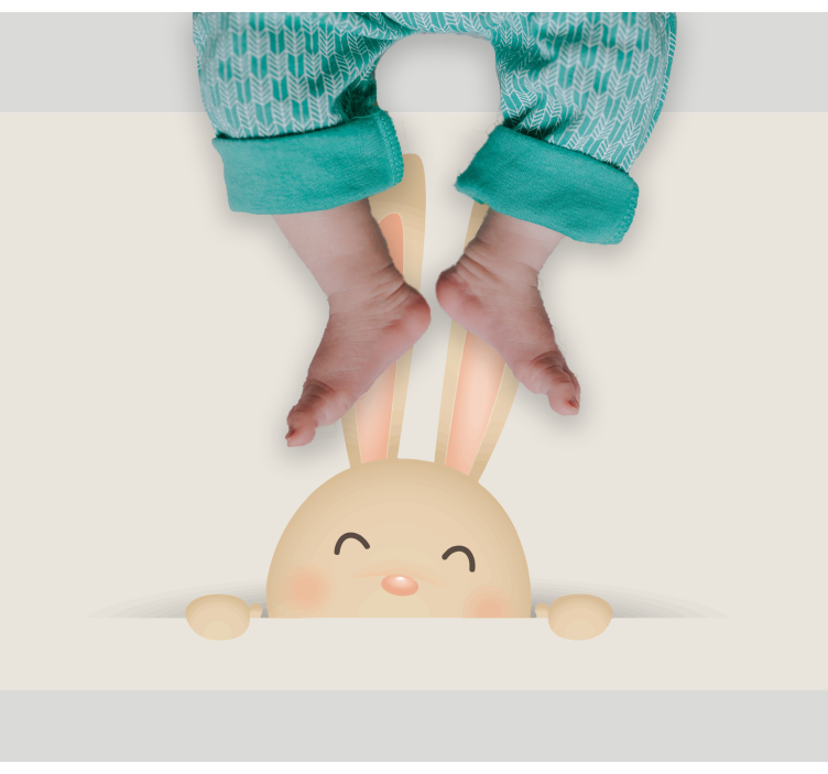 子供 ビニールマット ハッピーバニーフェイス - TENSTICKERS