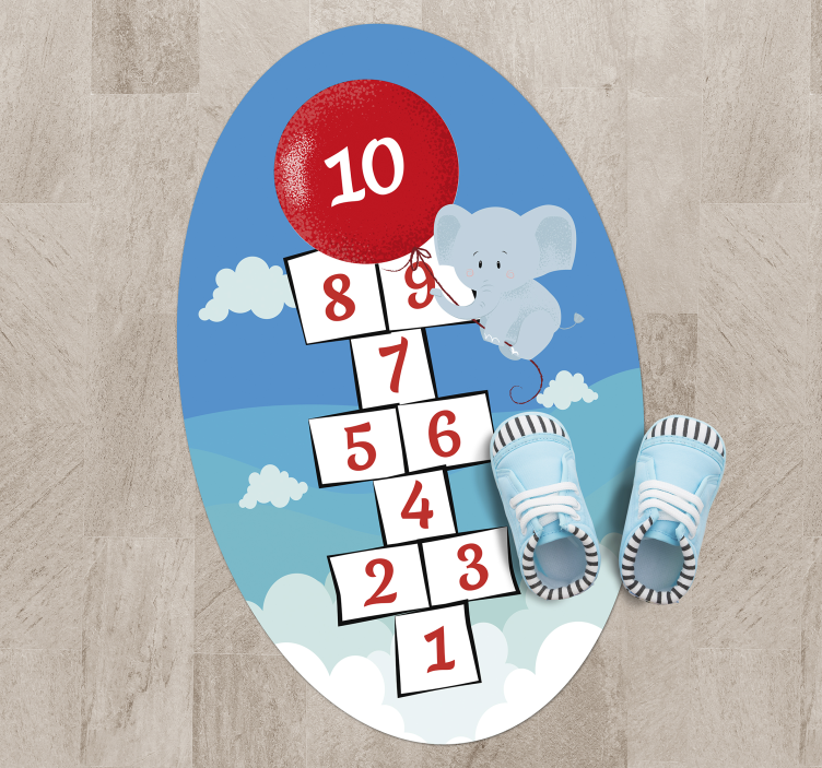 子供 ビニールマット 石けり遊びの風船の象 - TENSTICKERS