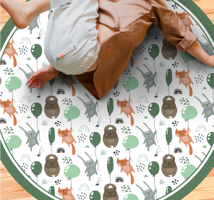 子供 ビニールマット あそび心満載の動物バルーン - TENSTICKERS