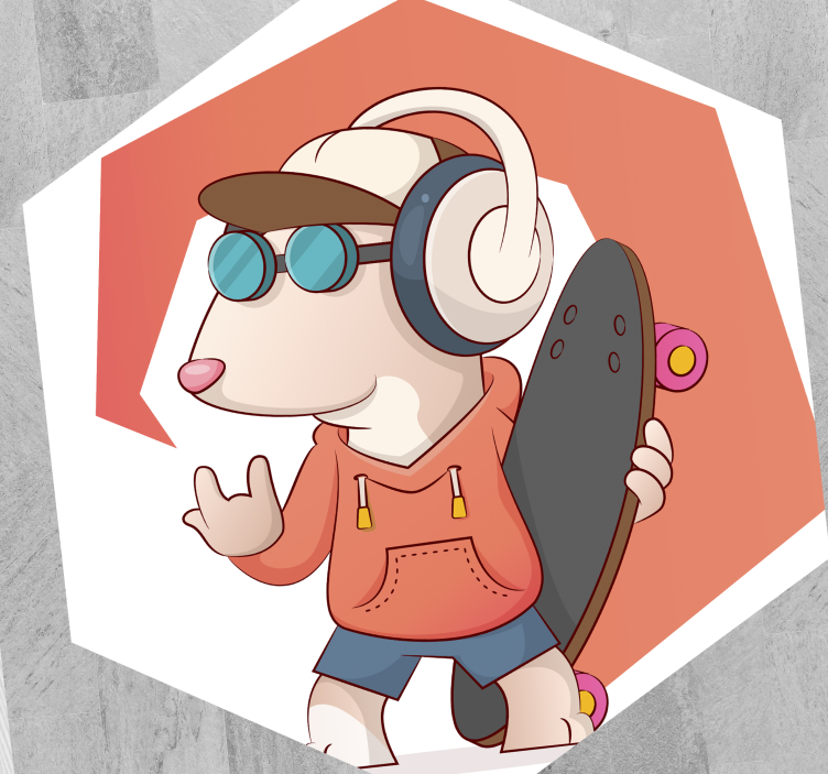 壁画 モアチルドレン スケーターマウスのイラスト - TENSTICKERS