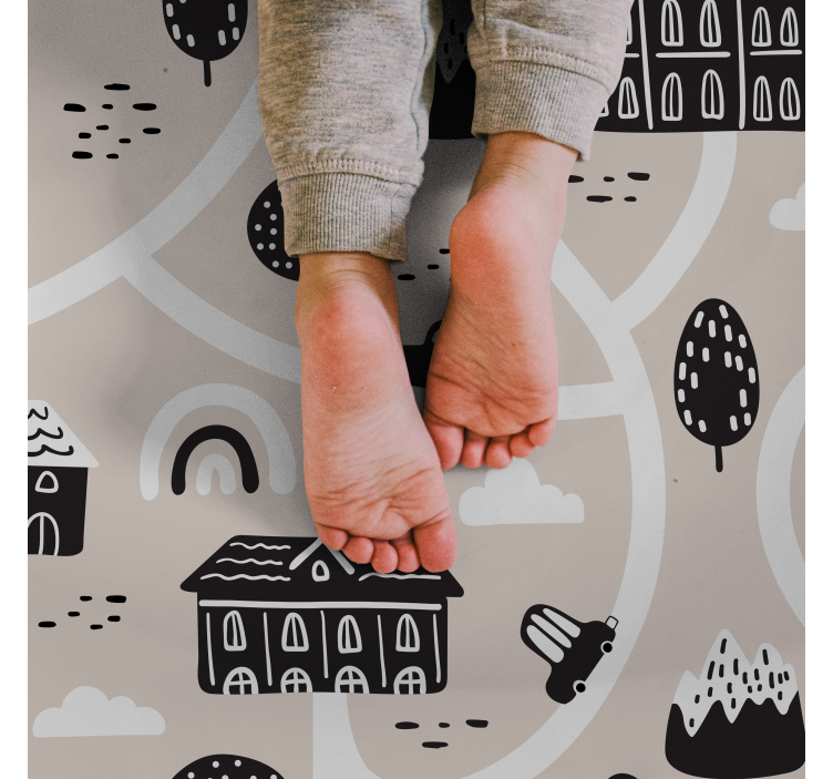 子供 ビニールマット 町の道路パターン - TENSTICKERS