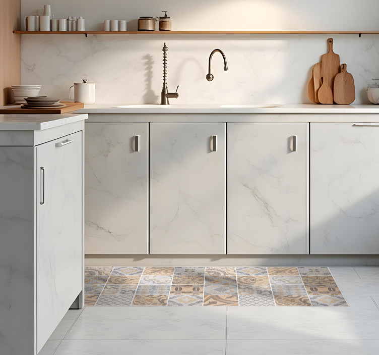 キッチン マット ビニール セメントarancioni - TENSTICKERS