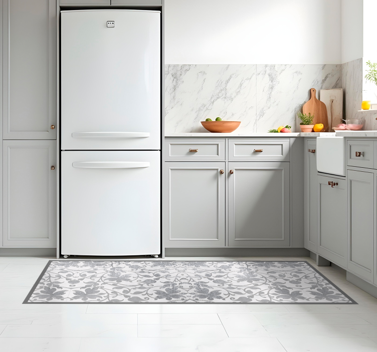 キッチン マット ビニール セメントダマスク - TENSTICKERS