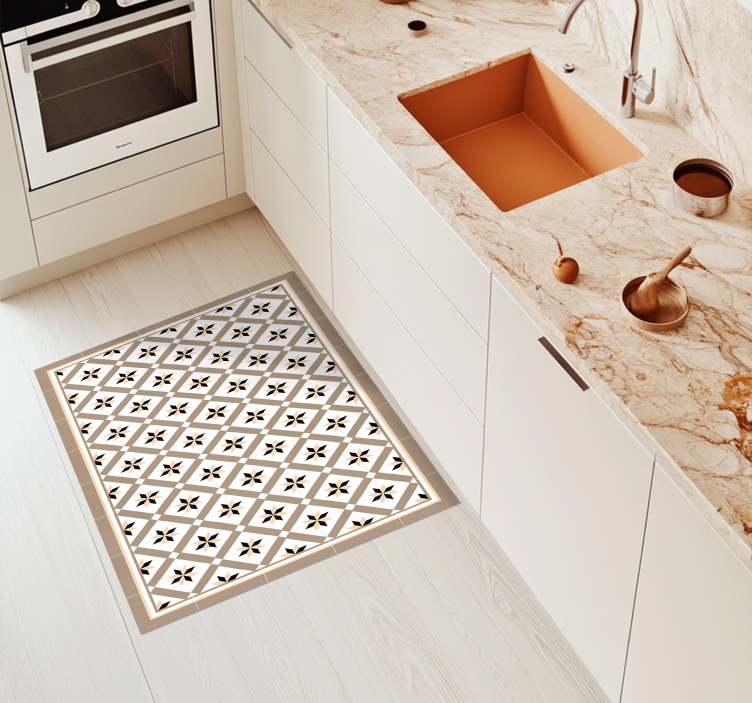 キッチン マット ビニール 油圧ブラウン - TENSTICKERS