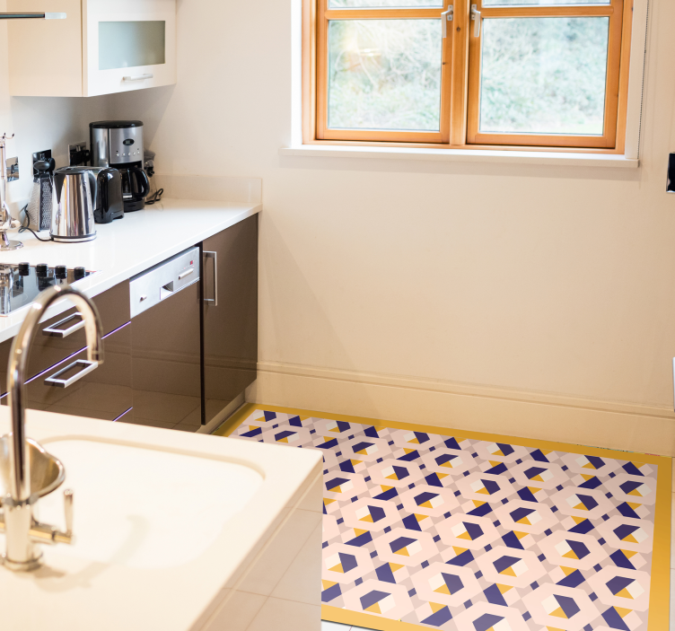 キッチン マット ビニール 活気ある幾何学的デザイン - TENSTICKERS