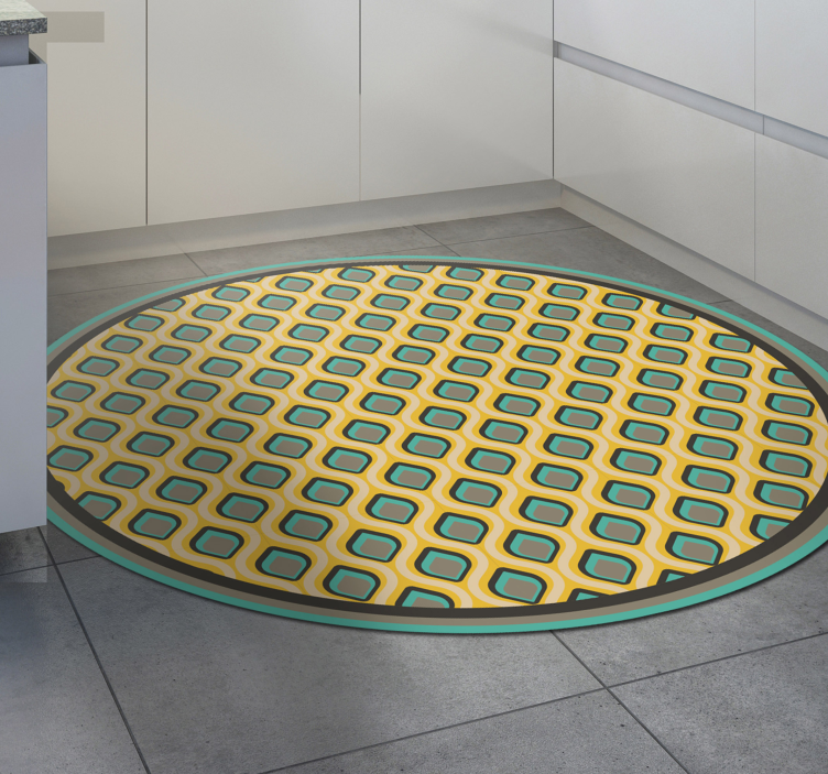 キッチン マット ビニール モダンミッドセンチュリーパターン - TENSTICKERS