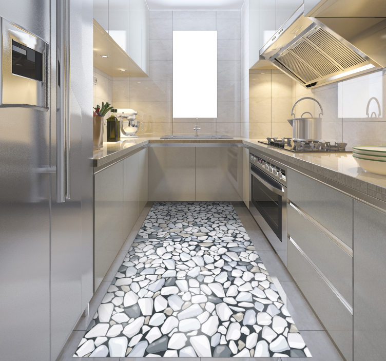 キッチン マット ビニール 小石の配置 - TENSTICKERS