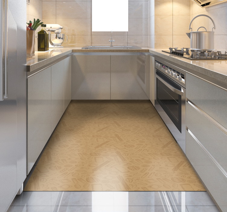 キッチン マット ビニール テクスチャのあるキッチンカバー - TENSTICKERS