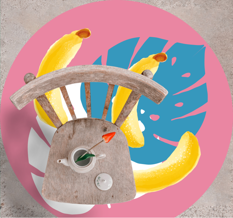 キッチン マット ビニール トロピカルバナナ柄 - TENSTICKERS