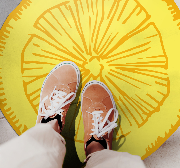 キッチン マット ビニール イエローシトラススライス - TENSTICKERS