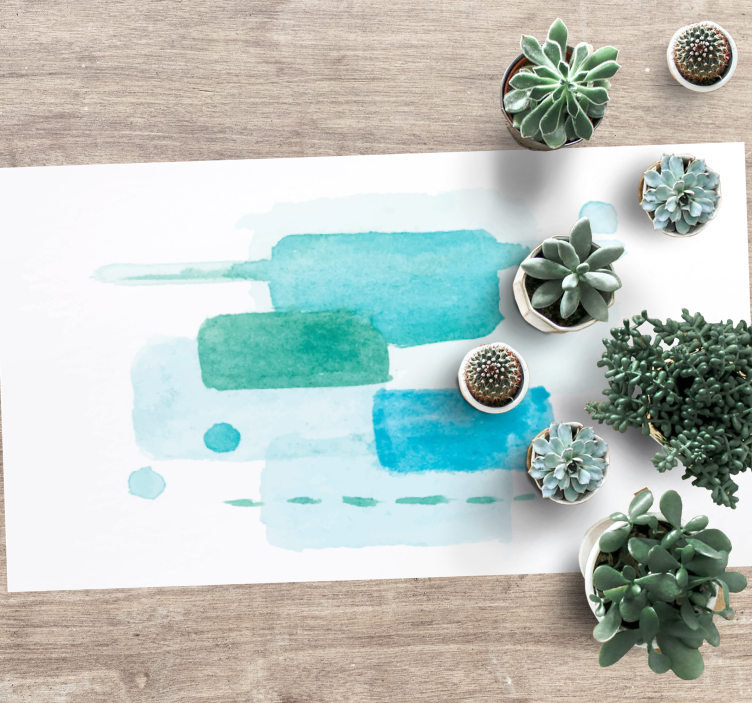 リビングルーム ビニールマット 水の色ブロック - TENSTICKERS