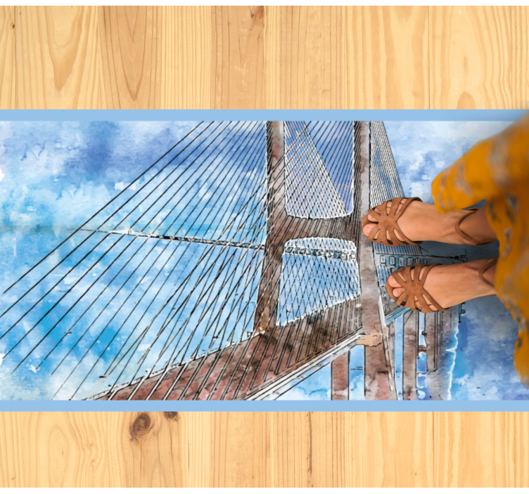 リビングルーム ビニールマット 橋のイラスト - TENSTICKERS