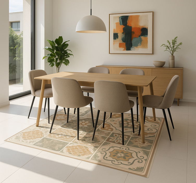 リビングルーム ビニールマット 様々なサイズのセメントタイル - TENSTICKERS