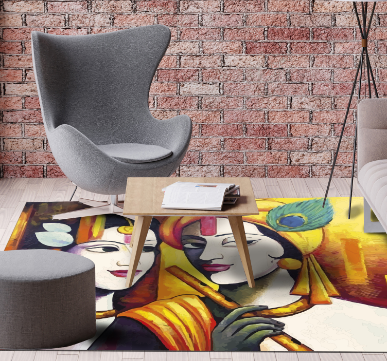 リビングルーム ビニールマット 文化のエッセンス - TENSTICKERS