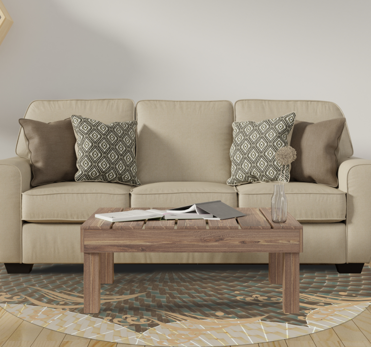 リビングルーム ビニールマット ジャパンディ テクスチャースタイル - TENSTICKERS