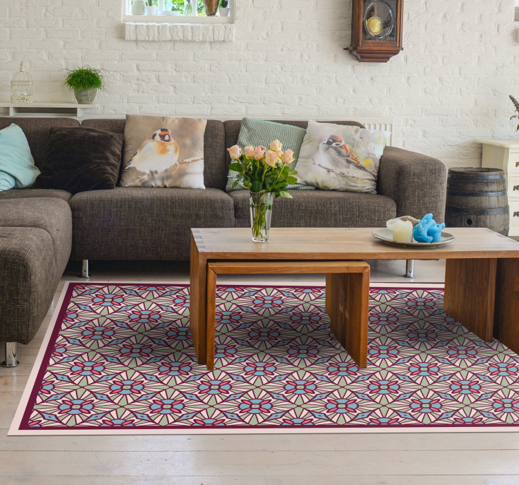 リビングルーム ビニールマット 活気ある構成 - TENSTICKERS