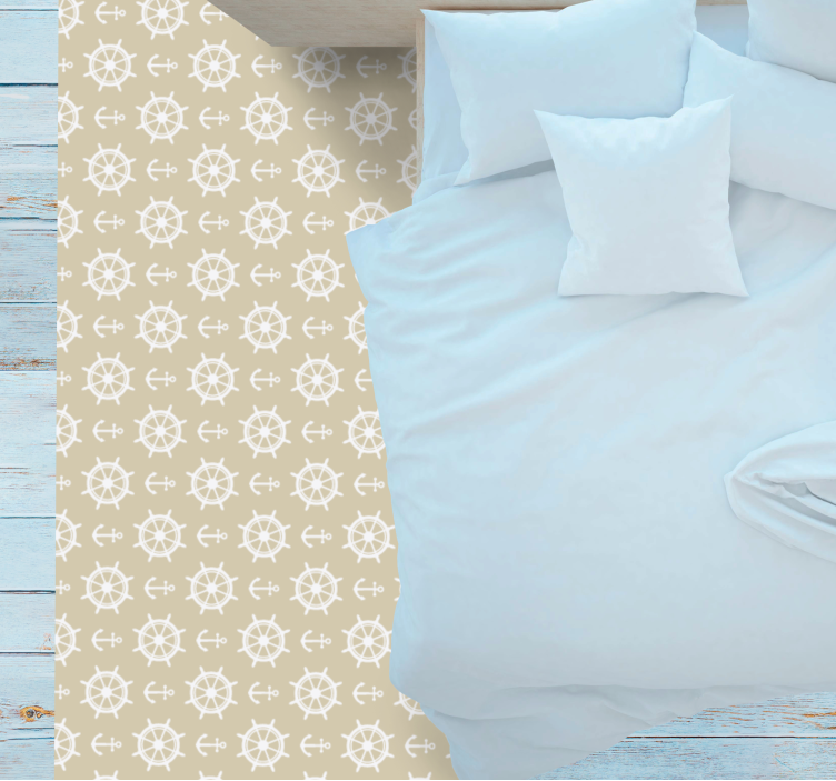 リビングルーム ビニールマット 航海用コンパスモチーフ - TENSTICKERS