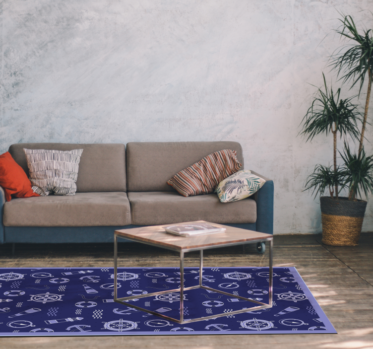 リビングルーム ビニールマット 航海モチーフ - TENSTICKERS