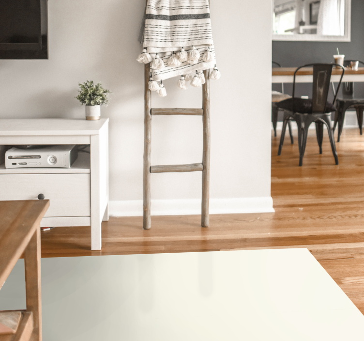 リビングルーム ビニールマット ソフトホワイトキャンバス - TENSTICKERS