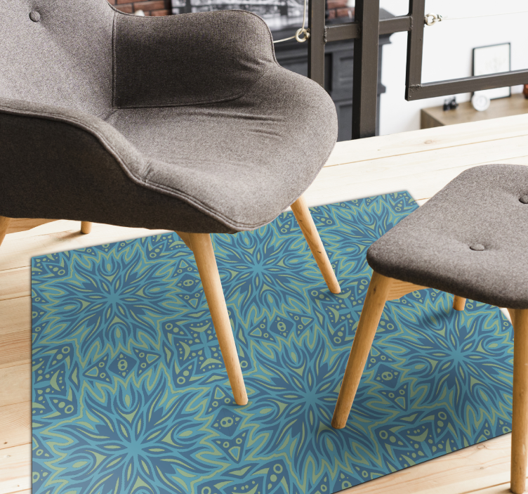 青 ビニールマット 青にインスパイアされた対称性 - TENSTICKERS