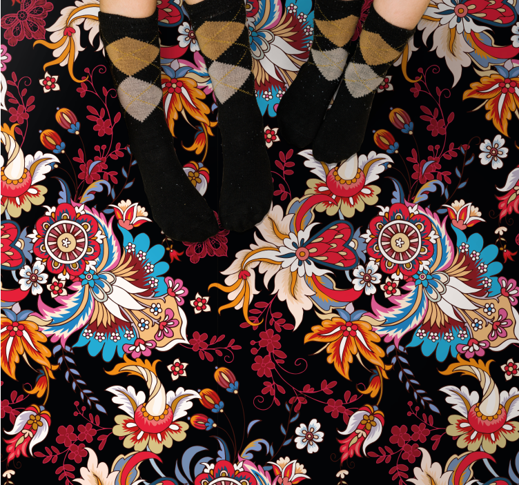 マンダラ ビニールマット 植物からのインスピレーション - TENSTICKERS