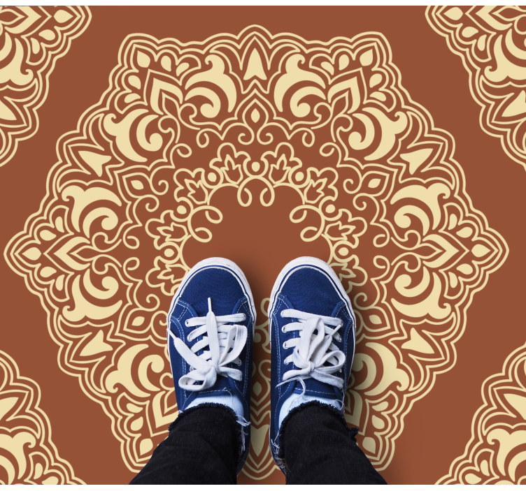 マンダラ ビニールマット 複雑な植物の配置 - TENSTICKERS