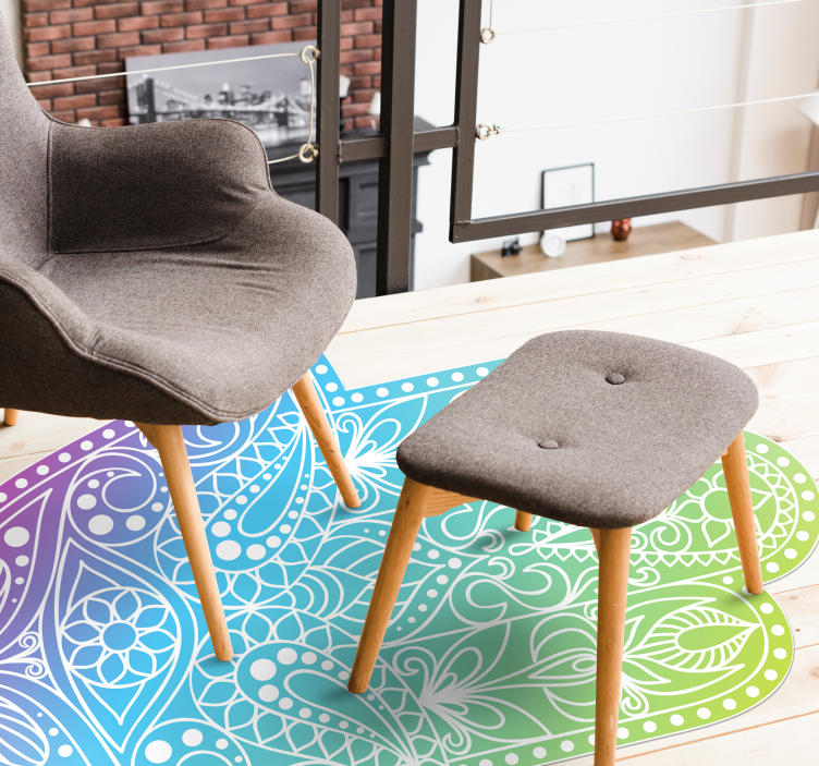 マンダラ ビニールマット フィンガーグラデーションのハンドオブファティマ - TENSTICKERS