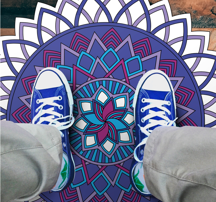 マンダラ ビニールマット 精緻な花のアレンジメント - TENSTICKERS