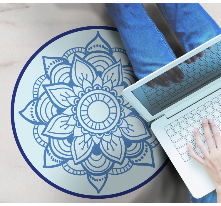 マンダラ ビニールマット 複雑な花柄デザイン - TENSTICKERS