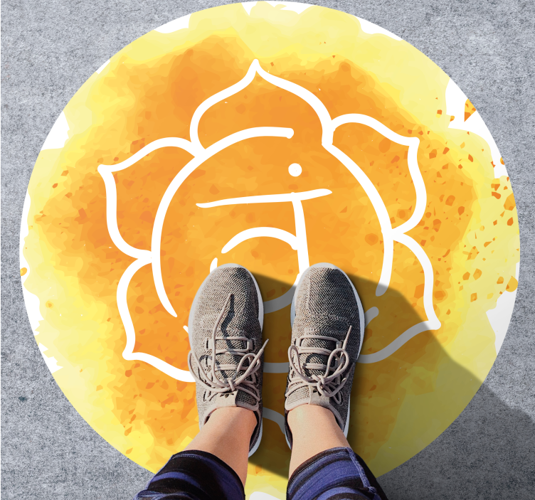 マンダラ ビニールマット 輝くチャクラのシンボル - TENSTICKERS