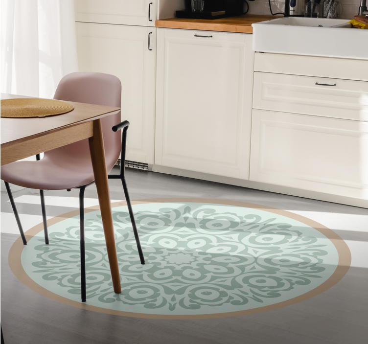 マンダラ ビニールマット 丸い植物のアレンジメント - TENSTICKERS