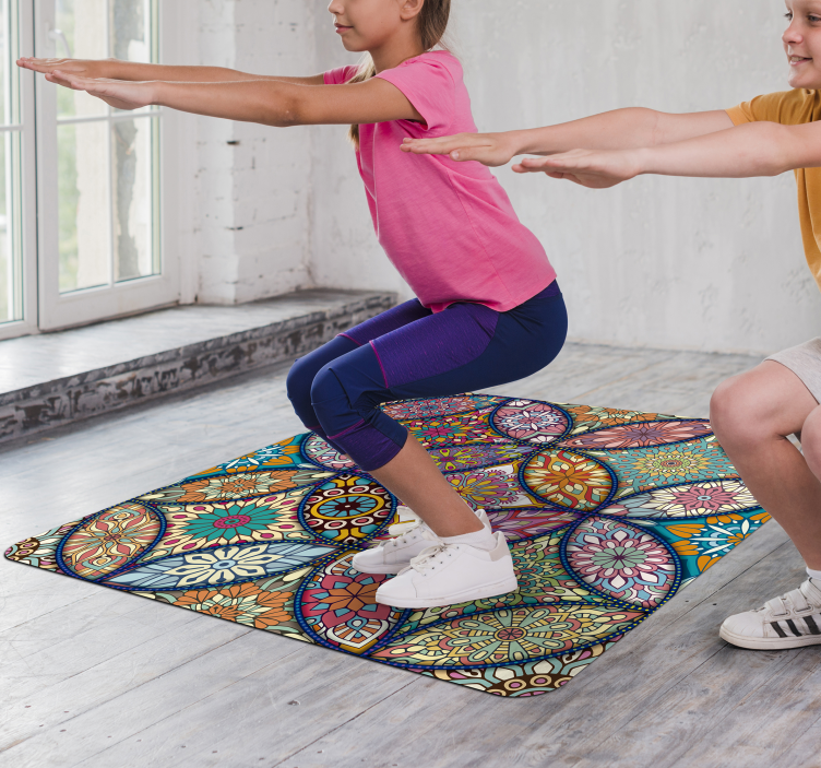 マンダラフルカラービニールラグ - TENSTICKERS