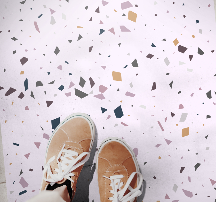 大理石ビニールラグカラフルな幾何学的破片 - TENSTICKERS