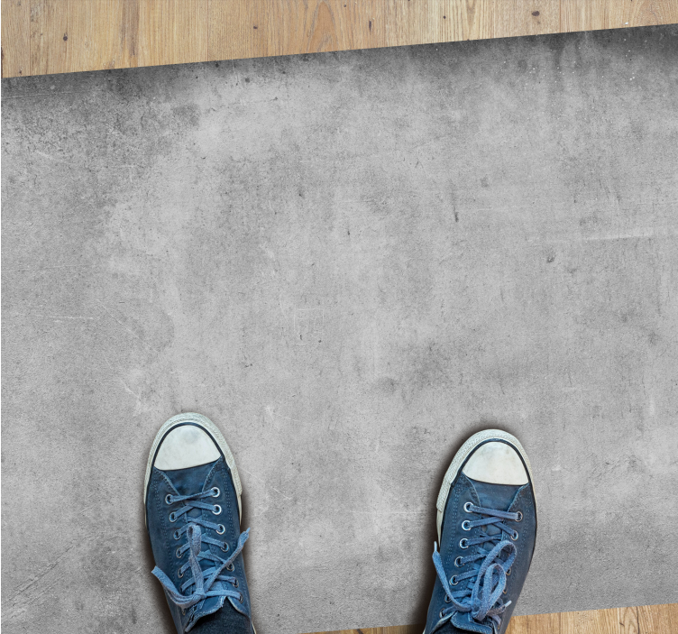 大理石ビニールラグコンクリートグレー調 - TENSTICKERS