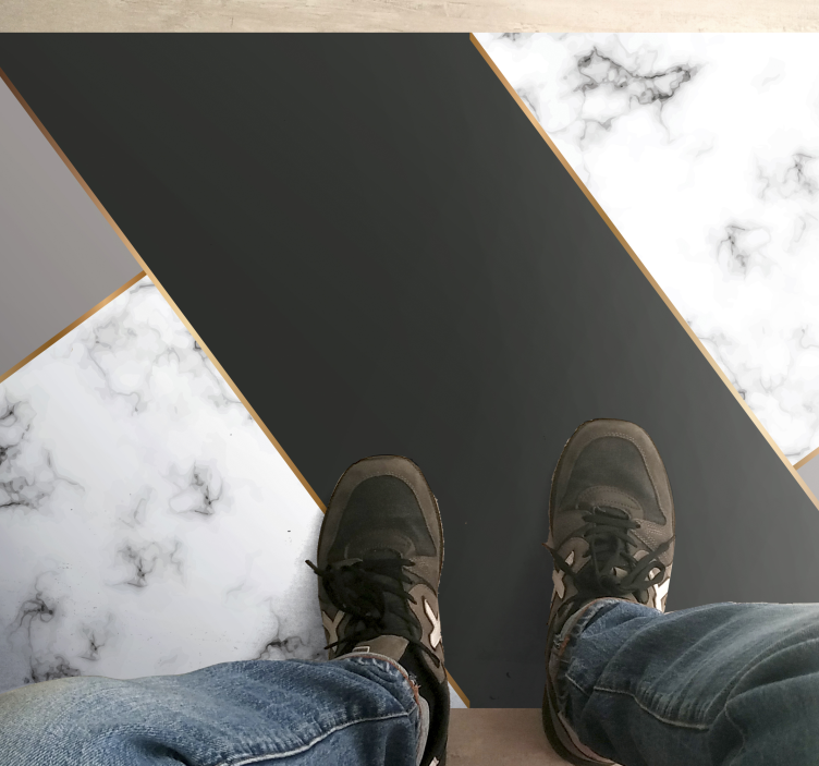 大理石ビニールラグエレガントな抽象ストライプ - TENSTICKERS