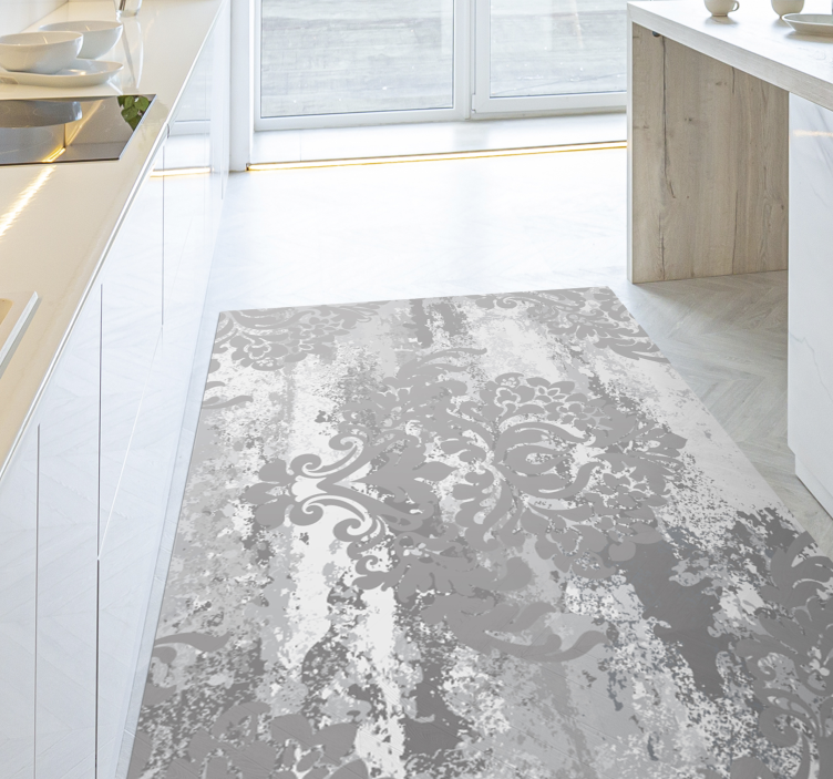 大理石ビニールラグエレガントグレーの渦 - TENSTICKERS