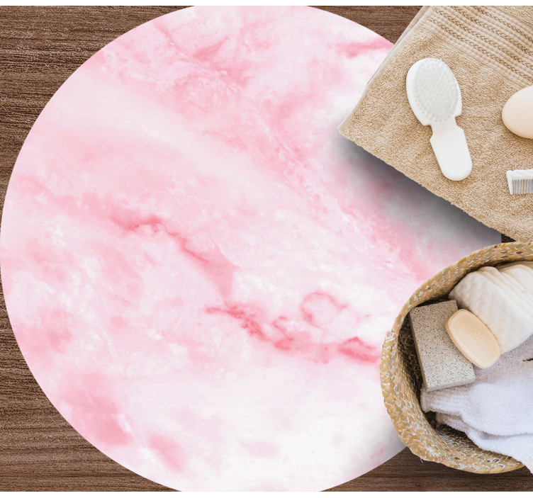 大理石ビニールラグ ピンクリアルな効果 - TENSTICKERS