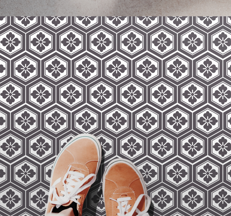 大理石ビニールラグ スタイリッシュな六角形模様 - TENSTICKERS