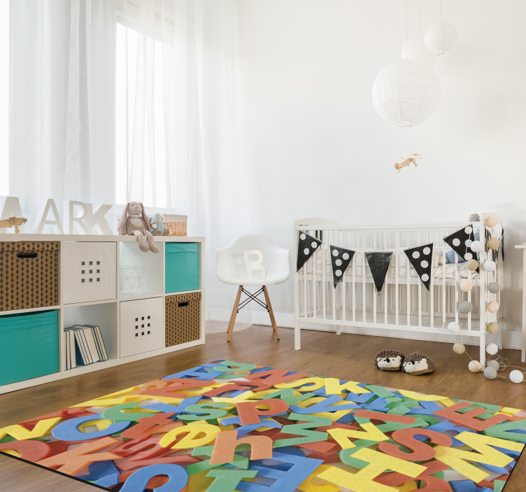 乱雑なアルファベットビニールアルファベット敷物 - TENSTICKERS