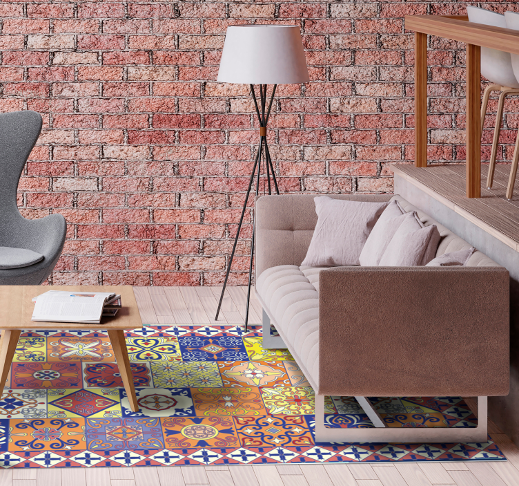 メキシコのタイルビニールカーペット - TENSTICKERS