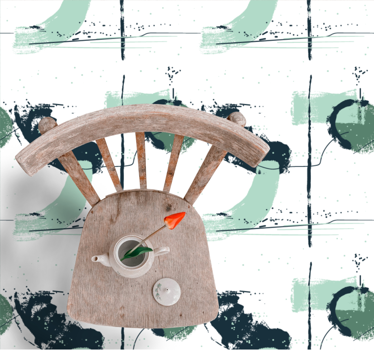 ミニマリスト ビニールマット 抽象的な緑のストローク - TENSTICKERS