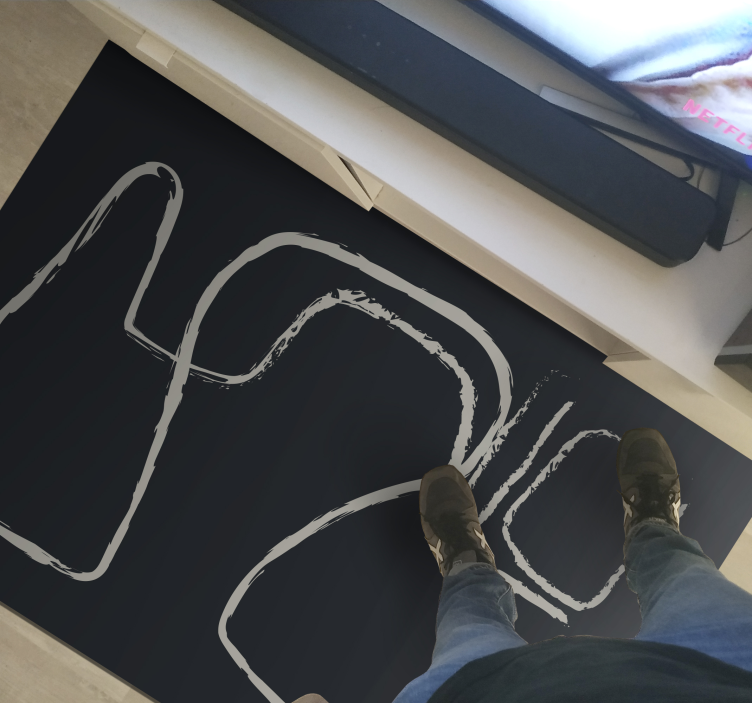 ミニマリスト ビニールマット 抽象的なラインパターン - TENSTICKERS