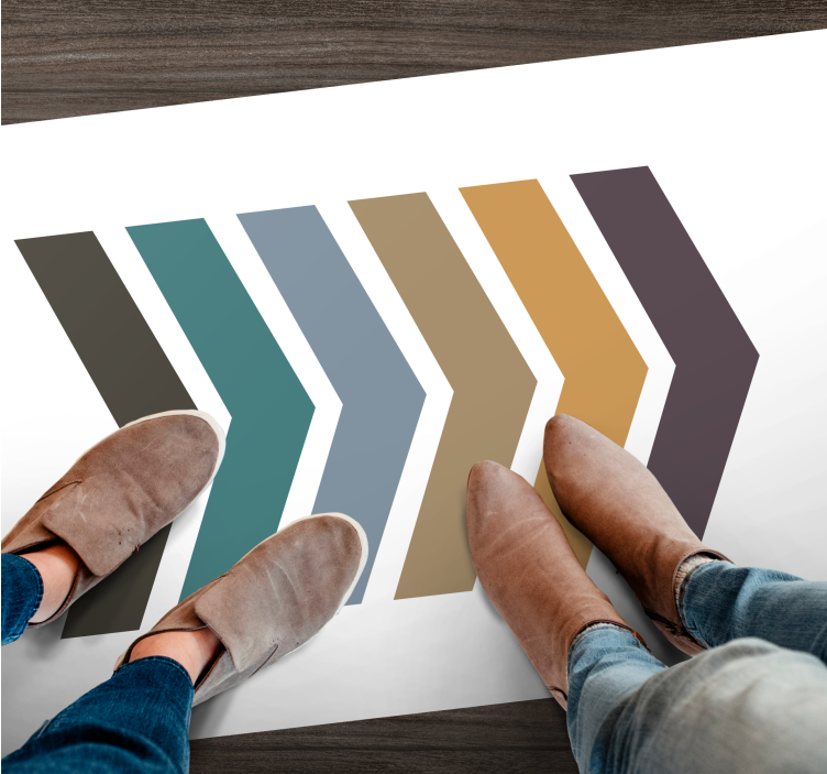 ミニマリスト ビニールマット シェブロンパターンストライプ - TENSTICKERS