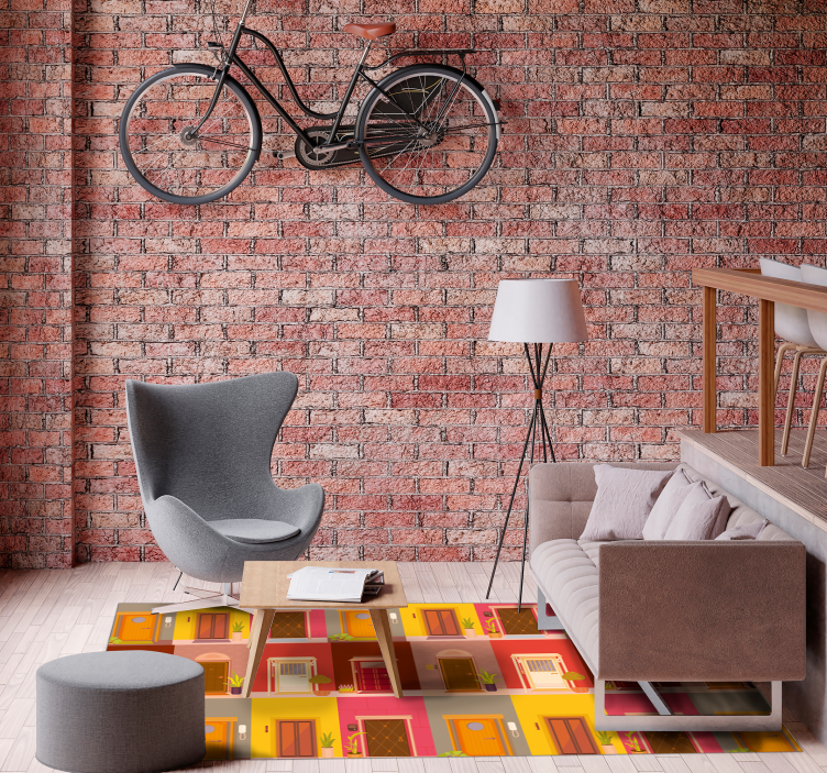 ミニマリスト ビニールマット カラフルな出入り口の模様 - TENSTICKERS