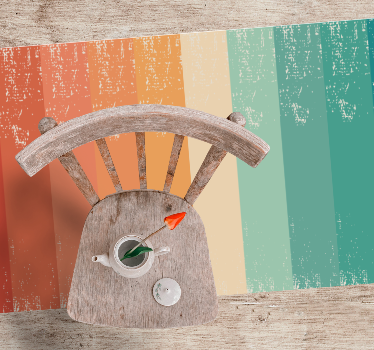 ミニマリスト ビニールマット カラフルストライプレイヤー - TENSTICKERS