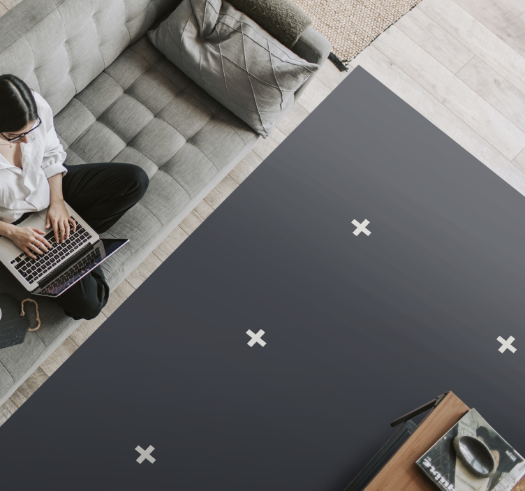 ミニマリスト ビニールマット ダークジオメトリックパターン - TENSTICKERS