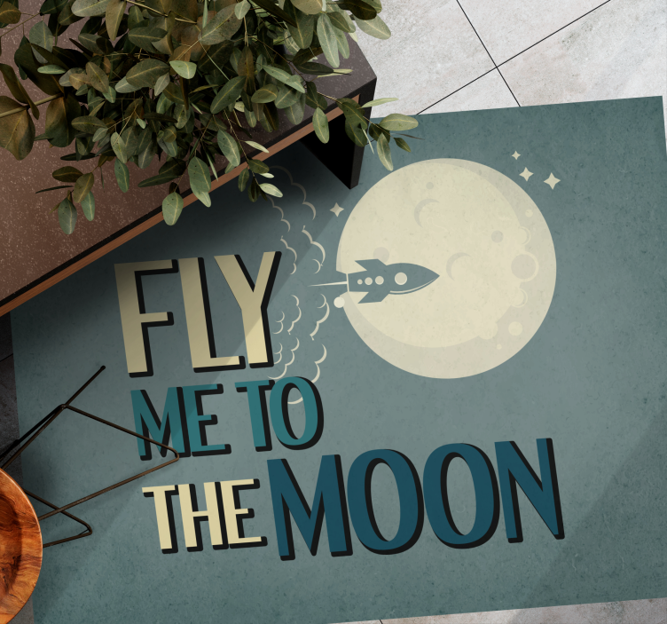ミニマリスト ビニールマット 月へのロケット - TENSTICKERS