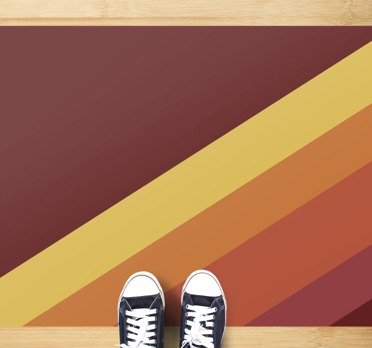 ミニマリスト ビニールマット 鮮やかなストライプ模様 - TENSTICKERS